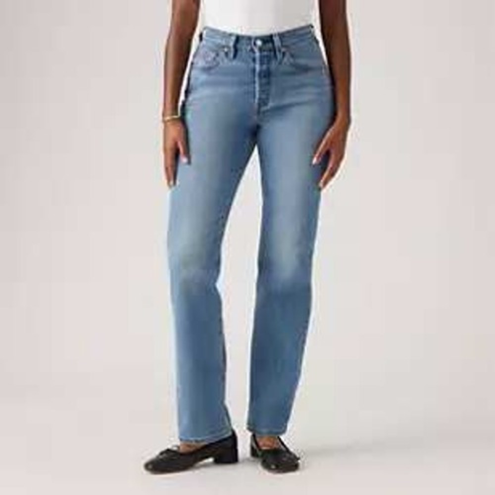 Levi's 501 Curve Straight Leg Jeans W27 L30 Light Wash Denim Casual Classic